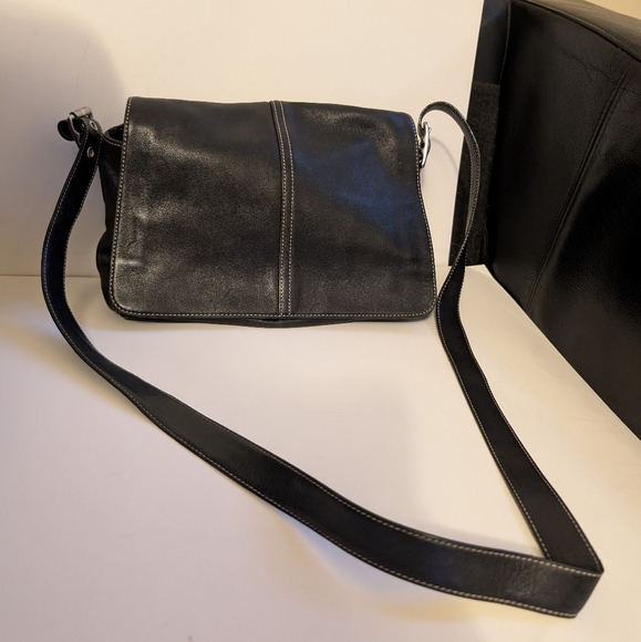 Coach Other - VINTAGE COACH 9570 Hampton Black Leather Flap Crossbody To Shoulder Bag in VGUC